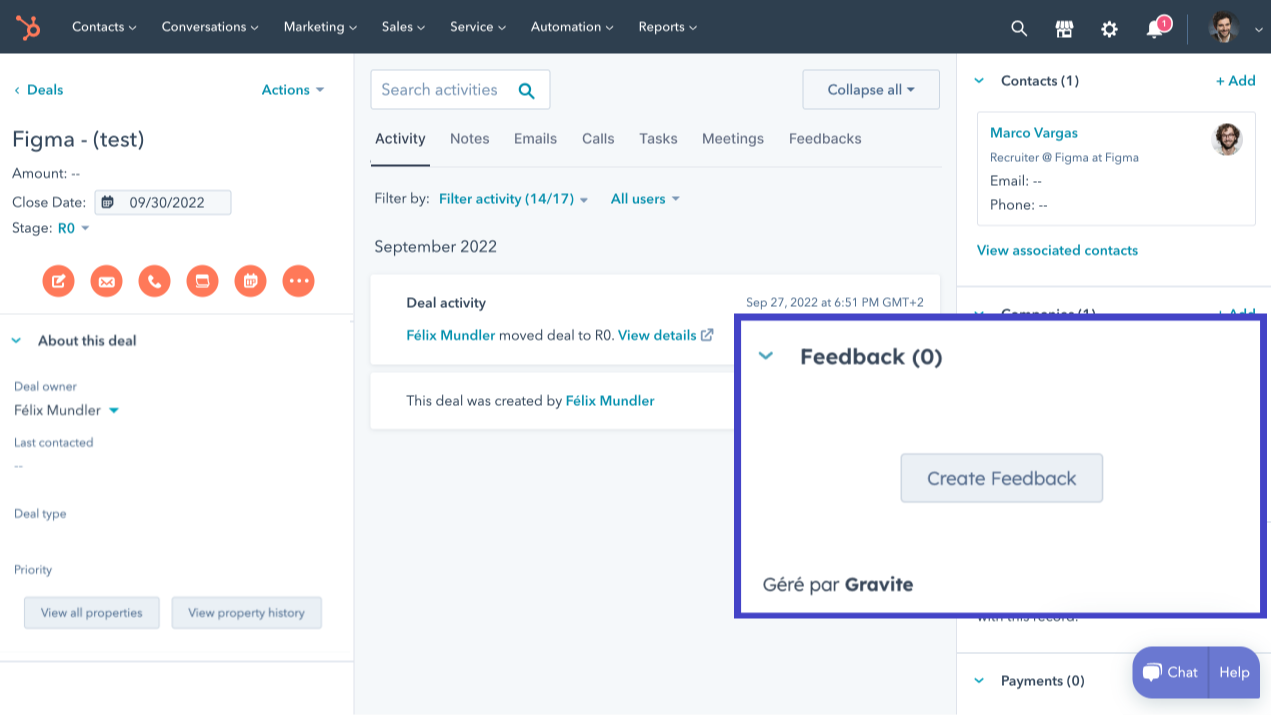 A block is dedicated to you for feedback